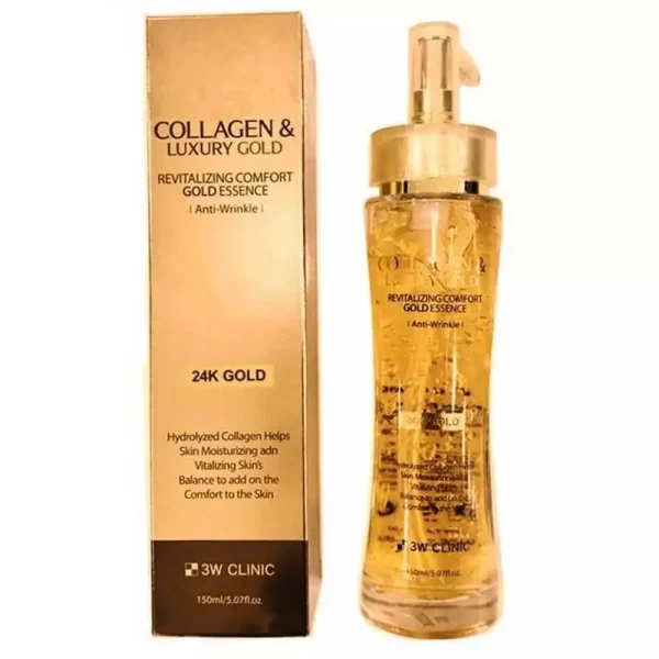 3w clinic collagen & luxury gold revitalizing comfort essence 150ml - Image 2