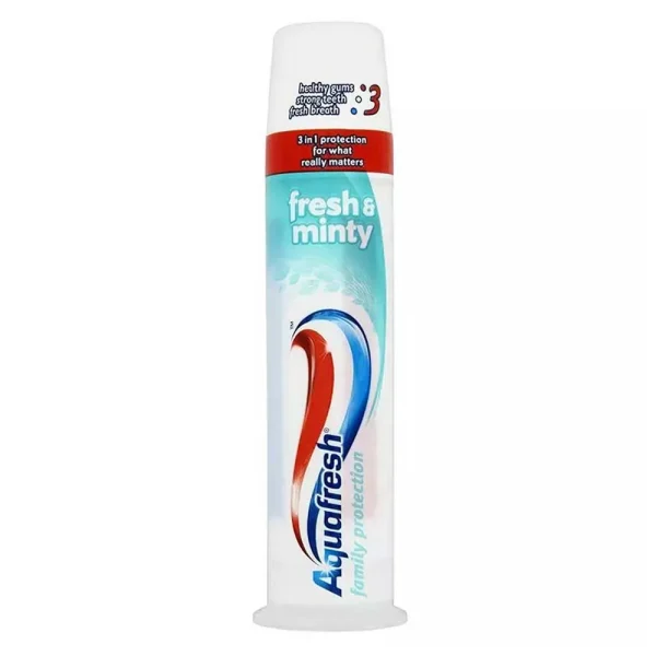 Aquafresh 3 in 1 Fresh & Minty Toothpaste Pump 100ml