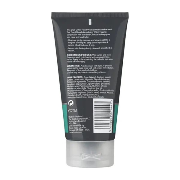 Boots Tea Tree & Witch Hazel Charcoal Facial Wash 150ml - Image 2