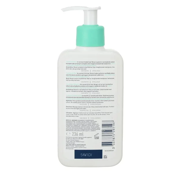 CeraVe Foaming Cleanser for Normal to Oily Skin 236ml - Image 2