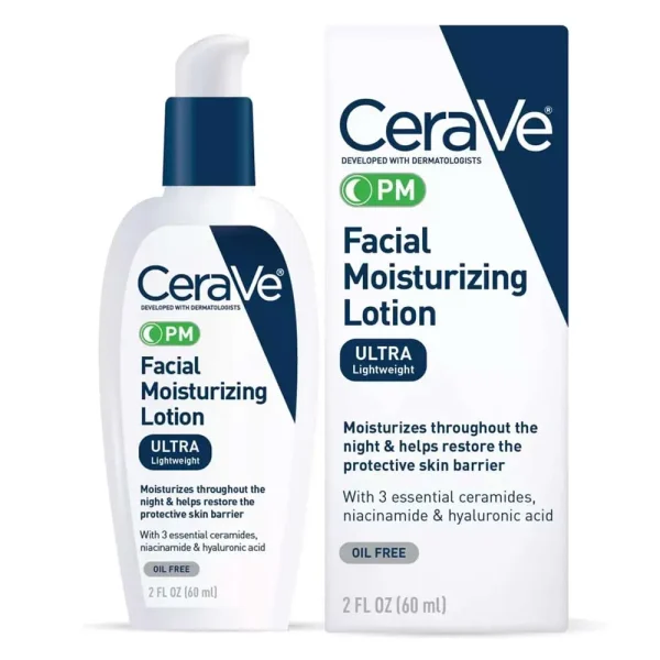 CeraVe PM Facial Moisturizing Lotion Lightweight Night Cream with Niacinamide 60ml