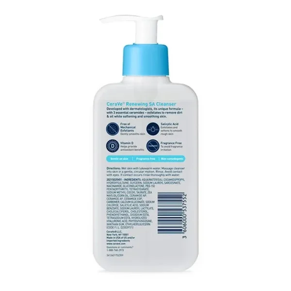 CeraVe Renewing SA Cleanser for Normal Skin 237ml - Image 2