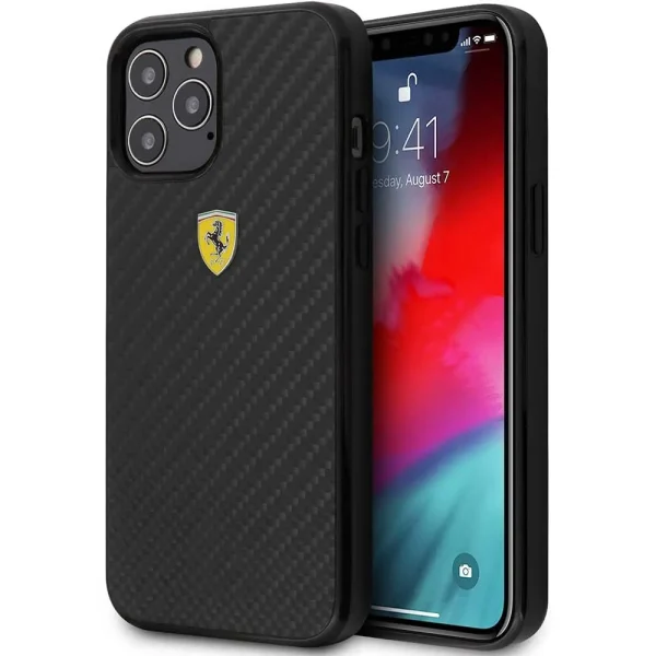 Ferrari 3D Carbon Fibre Case for iPhone 12 Series