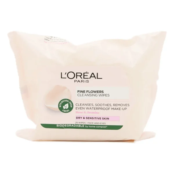 Loreal Fine Flowers Cleansing Wipes 25pcs