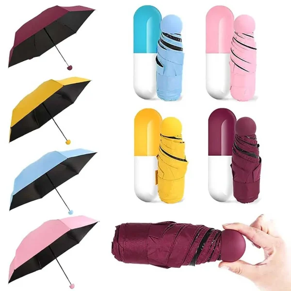 Capsule Umbrella Lightweight UV Protection Mini Folding Portable Design - Image 2