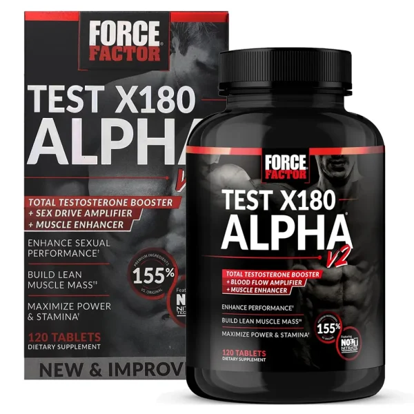 Force Factor Test X180 Alpha V2 Testosterone Booster 120 Tablets