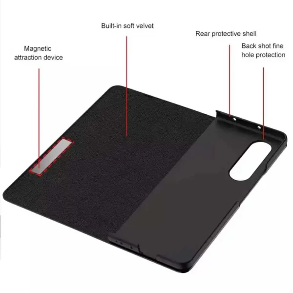 GKK Samsung Galaxy Z Fold 3 5G PU Leather Magnetic Flip Case - Image 3