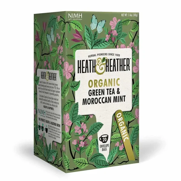 Heath & Heather Organic Green Tea with Mint 20 Bags