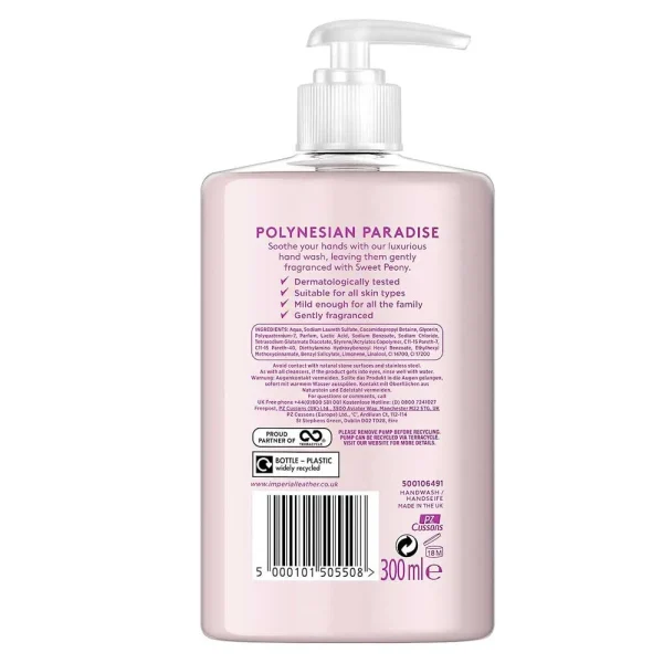 Imperial Leather Handwash Polynesian Paradise and Sweet Peony 300ml - Image 2