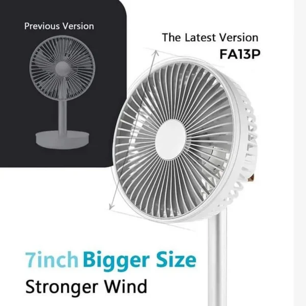 Jisulife FA13P Oscillating Extendable Cordless Rechargeable Desk Fan - Image 3