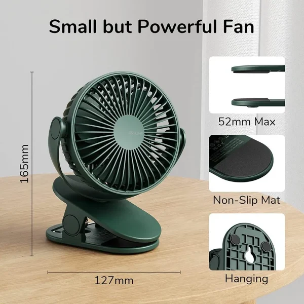 Jisulife FA29/FA29A Clip on Desk Fan 4 Speed Modes Rechargeable 4000mAh - Image 3