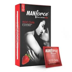 Manforce Xotic 1500 Dots Strawberry Flavoured Condoms