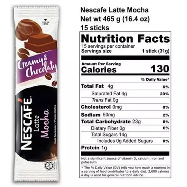 Nescafe Latte Mocha Coffee 15 Sticks x 31g - Image 3