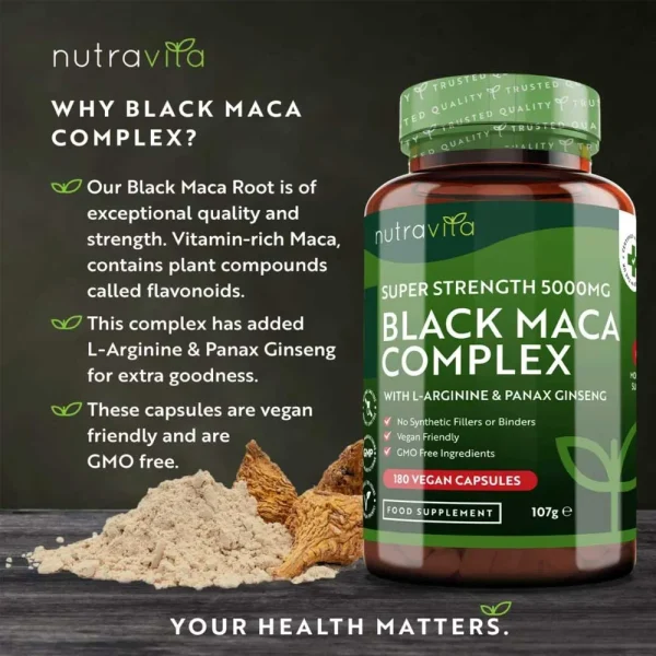 Nutravita Black Maca Root Complex 5000mg - Image 2