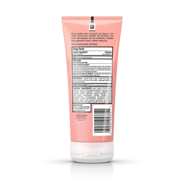 Neutrogena Oil-Free Acne Wash Pink Grapefruit Foaming Scrub 198ml - Image 3