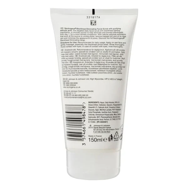 Neutrogena Blackhead Eliminating Facial Scrub 150ml - Image 2