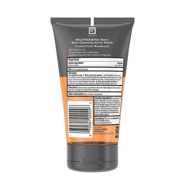 Neotrogena Men Skin Clearing Acne Wash 150ml - Image 3