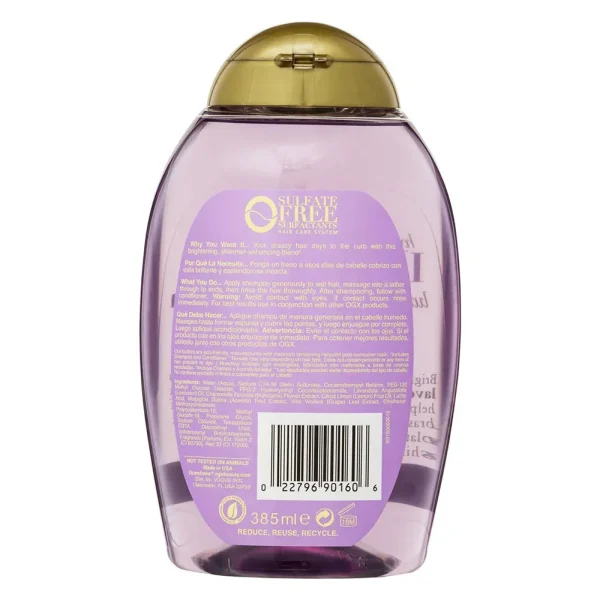 Ogx Lavender Luminescent Platinum Shampoo 385ml - Image 2