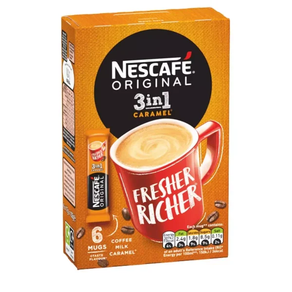 Nescafe Original 3 in 1 Caramel Coffee 6 Sachets