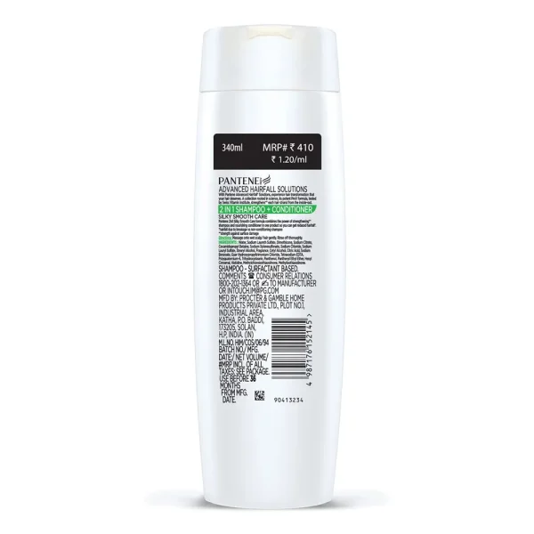 Pantene Advanced Hair Fall Solution 2in1 Silky Smooth Shampoo + Conditioner 340ml - Image 2