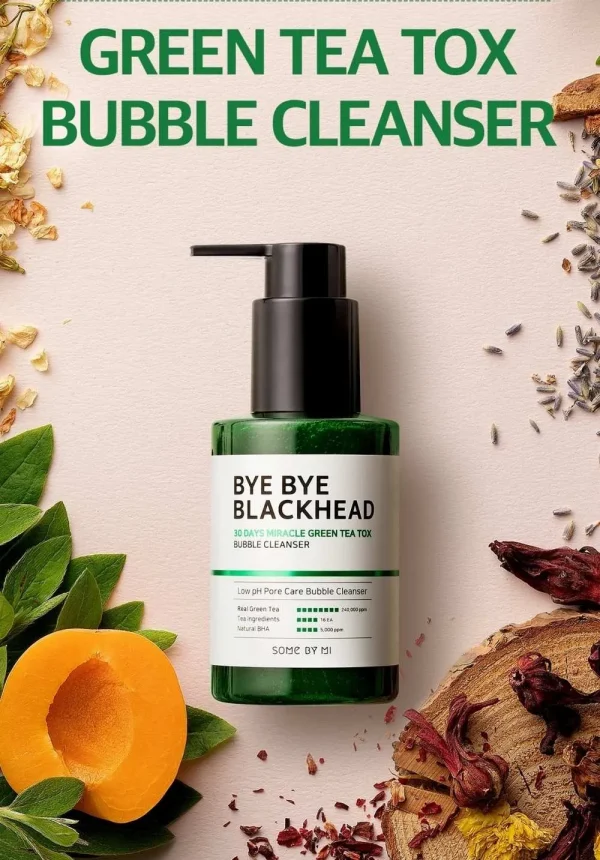 SOME BY MI Bye Bye Blackhead 30 Days Miracle Green Tea Tox Bubble Cleanser 120g - Image 4