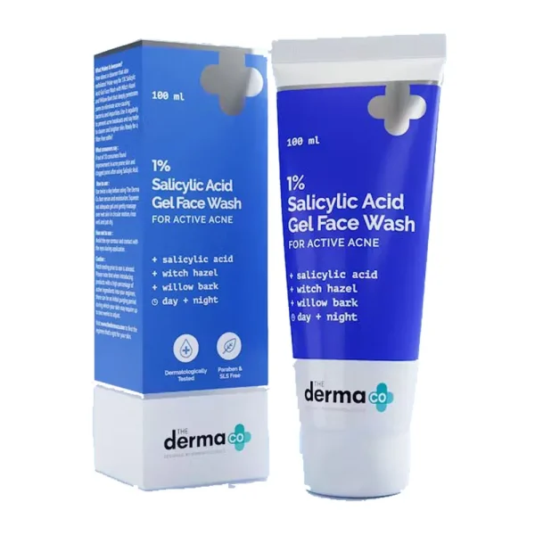 The Derma Co 1% Salicylic Acid Face Wash For Active Acne 100ml