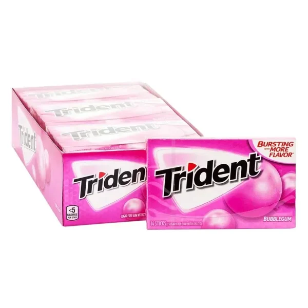 Trident Bubble Gum Sugar Free Gum 12 Packs