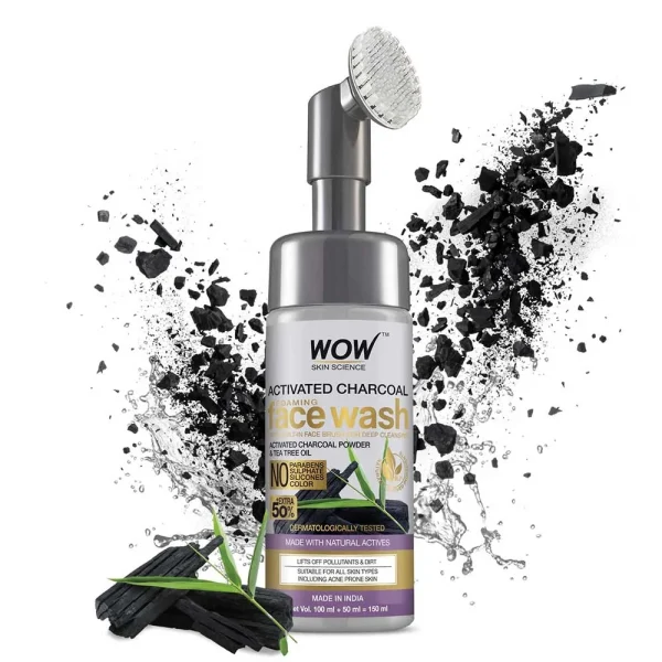 Wow Activated Charcoal Foaming Face Wash 150ml