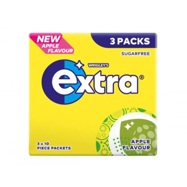 Wrigley's Extra Apple Flavour Sugarfree Chewing Gum 3x10 Pieces