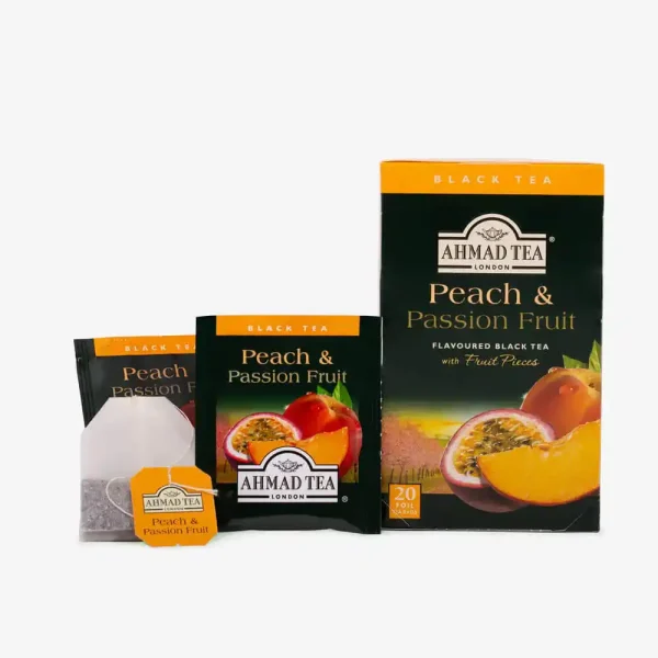 Ahmad Tea Peach & Passion Fruit Black Tea 20 Foil Teabags - Image 2