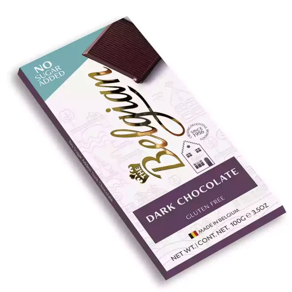 Belgian Dark Chocolate Bar No Sugar Added 100g