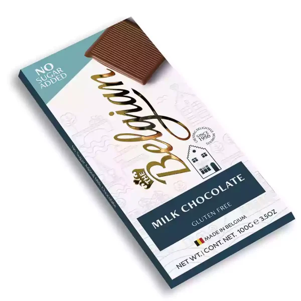 Belgian Milk Chocolate Bar No Sugar Added 100g