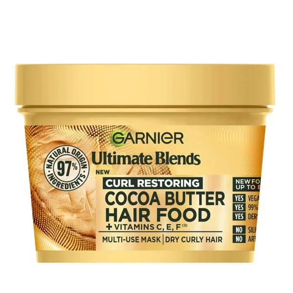 Garnier Ultimate Blends Curl Restoring Cocoa Butter Supercharged Hair Food Mask