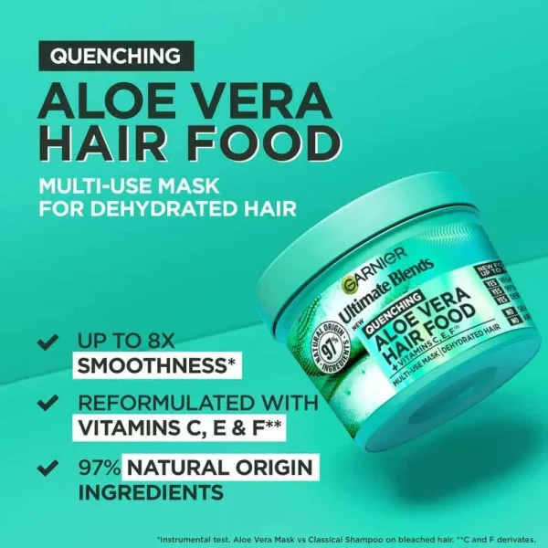 Garnier Ultimate Blends Aloe Vera Quenching Hair Food Mask 400ml - Image 2