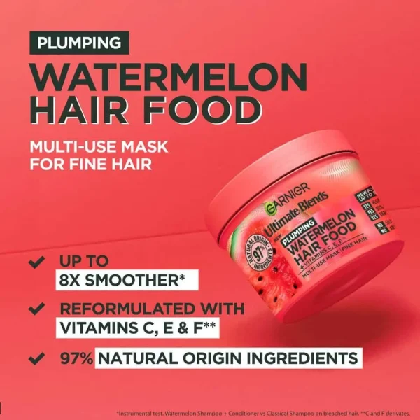 Garnier Ultimate Blends Plumping Watermelon Hair Food Multi Use Hair Mask - Image 2