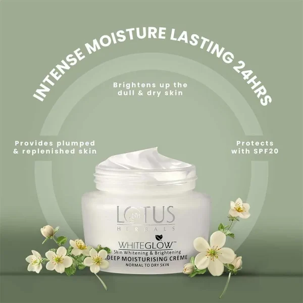 Lotus Herbals White Glow Skin Brightening Deep Moisturising Cream 40g - Image 2