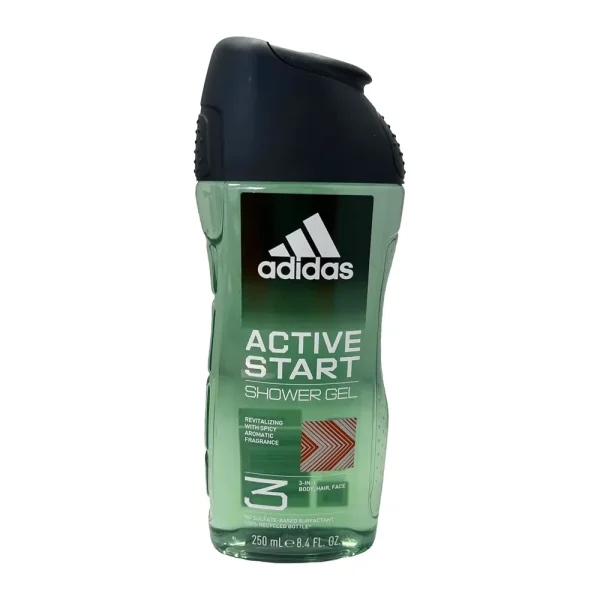 Adidas Active Start Body Hair Face 3in1 Shower Gel 250ml