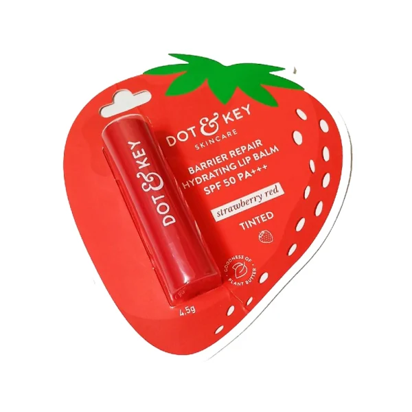 Dot & Key Barrier Repair Hydrating Tinted Strawberry Red Lip Balm