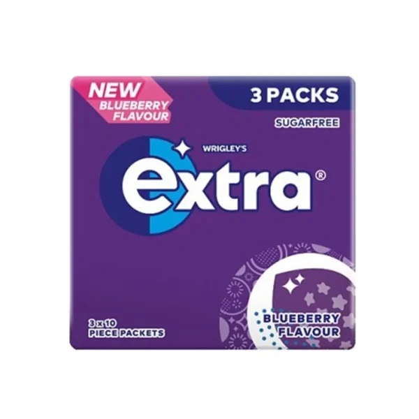 Extra Blueberry Flavour Sugarfree Chewing Gum 3×10 Pieces