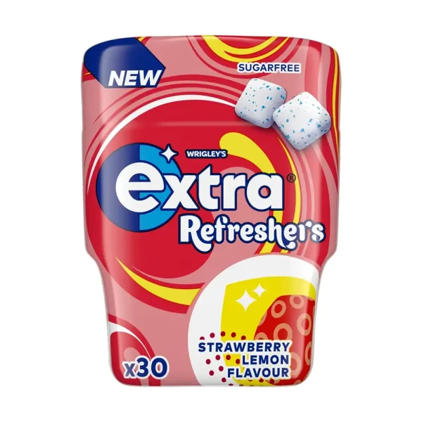 Extra Refreshers Strawberry Lemon Sugarfree Chewing Gum 30pcs