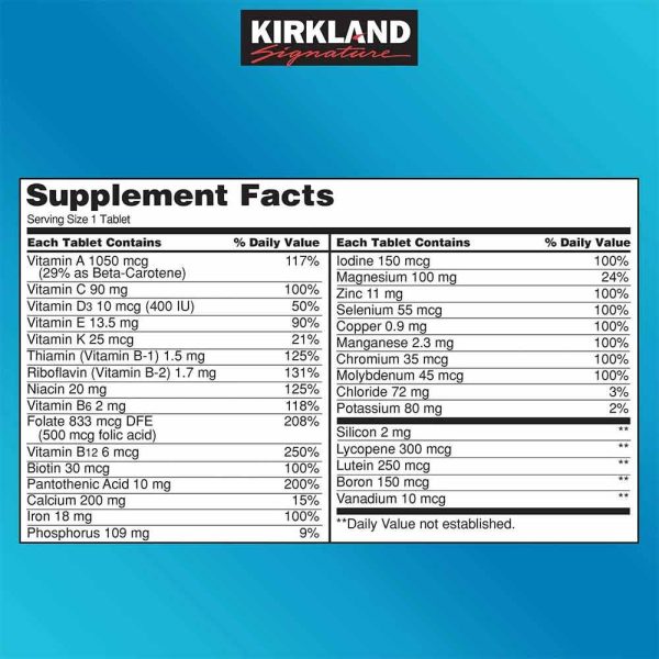 Kirkland Signature Daily Multi Vitamins & Minerals 500 Tablets - Image 2